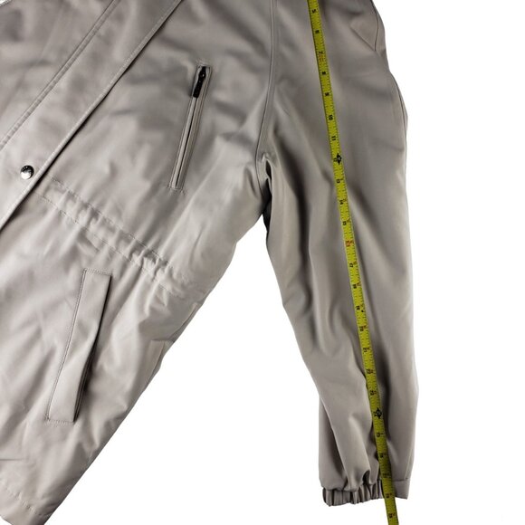 Liz Claiborne M Mid Length Water Resist Rain Anorak Coat Tan Excellent Condition - Picture 15 of 16